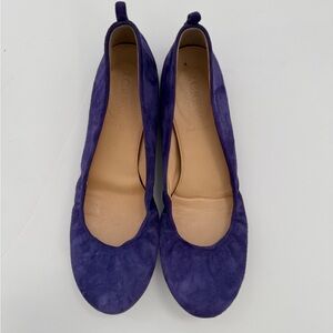 J. Crew Cece Deep Purple Suede Ballet Flats Size 6